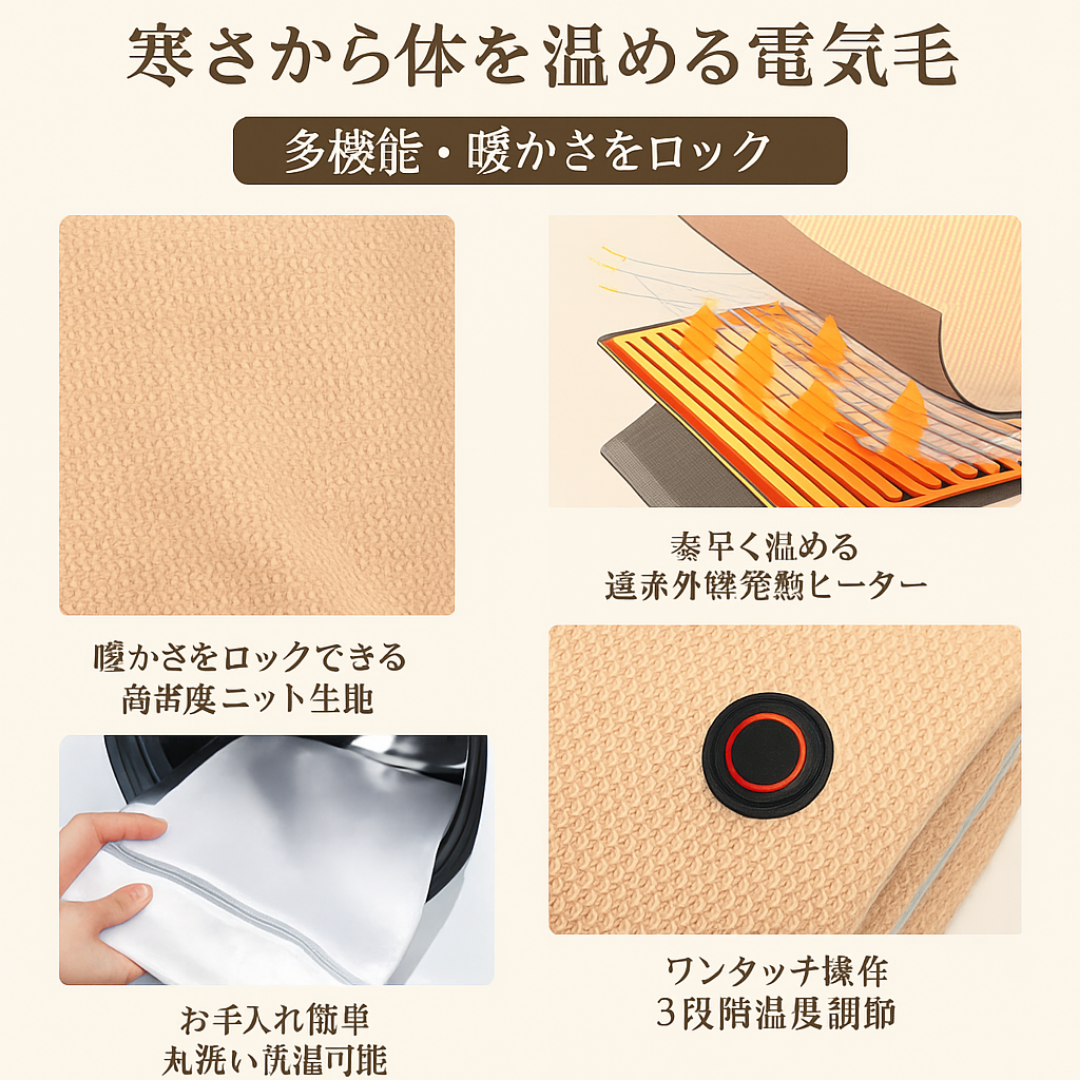 No.1 人気!FuyuOne™ USB加熱ショール